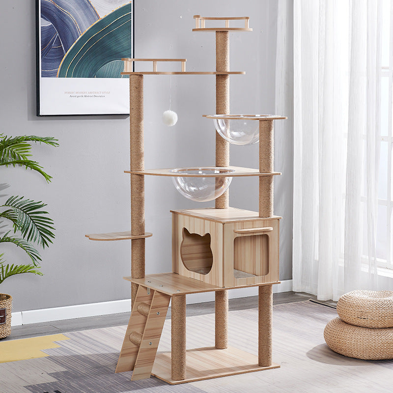 Cat Tree with Scratching Post, Nest & Climbing Frame