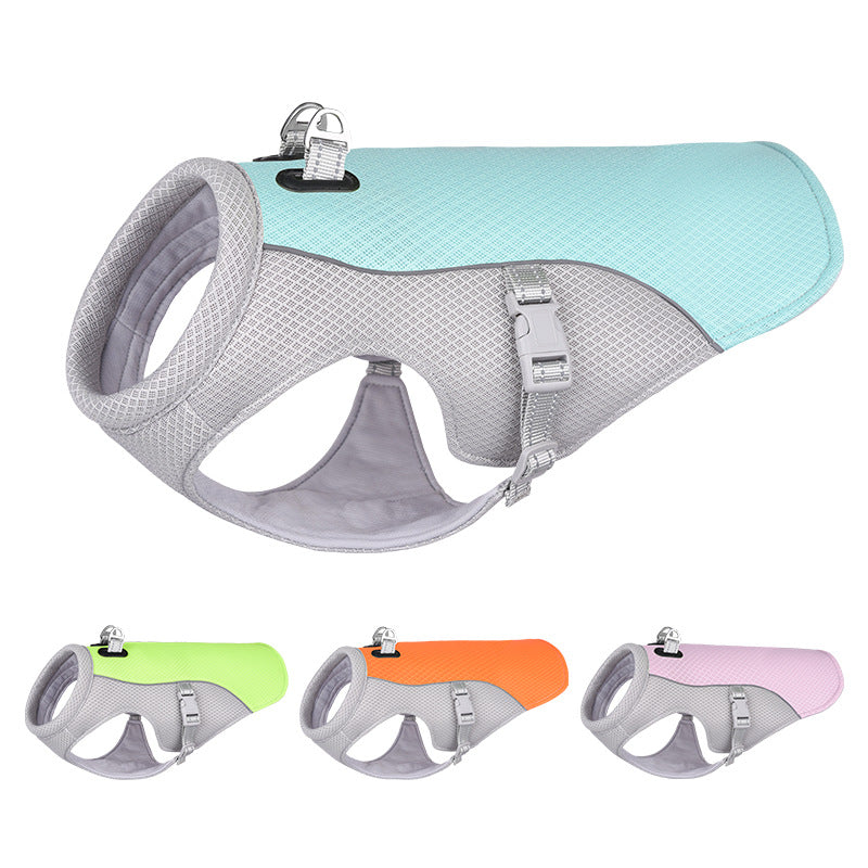 Summer Pet Dog Cooling Vest Heat Resistant Cool Dogs Clothes Breathable Sun-proof Clothing