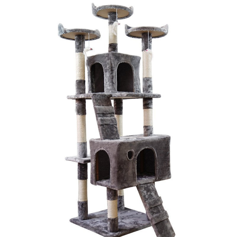 Large Cat Tree with Sisal Columns & Integrated Jumping Platforms