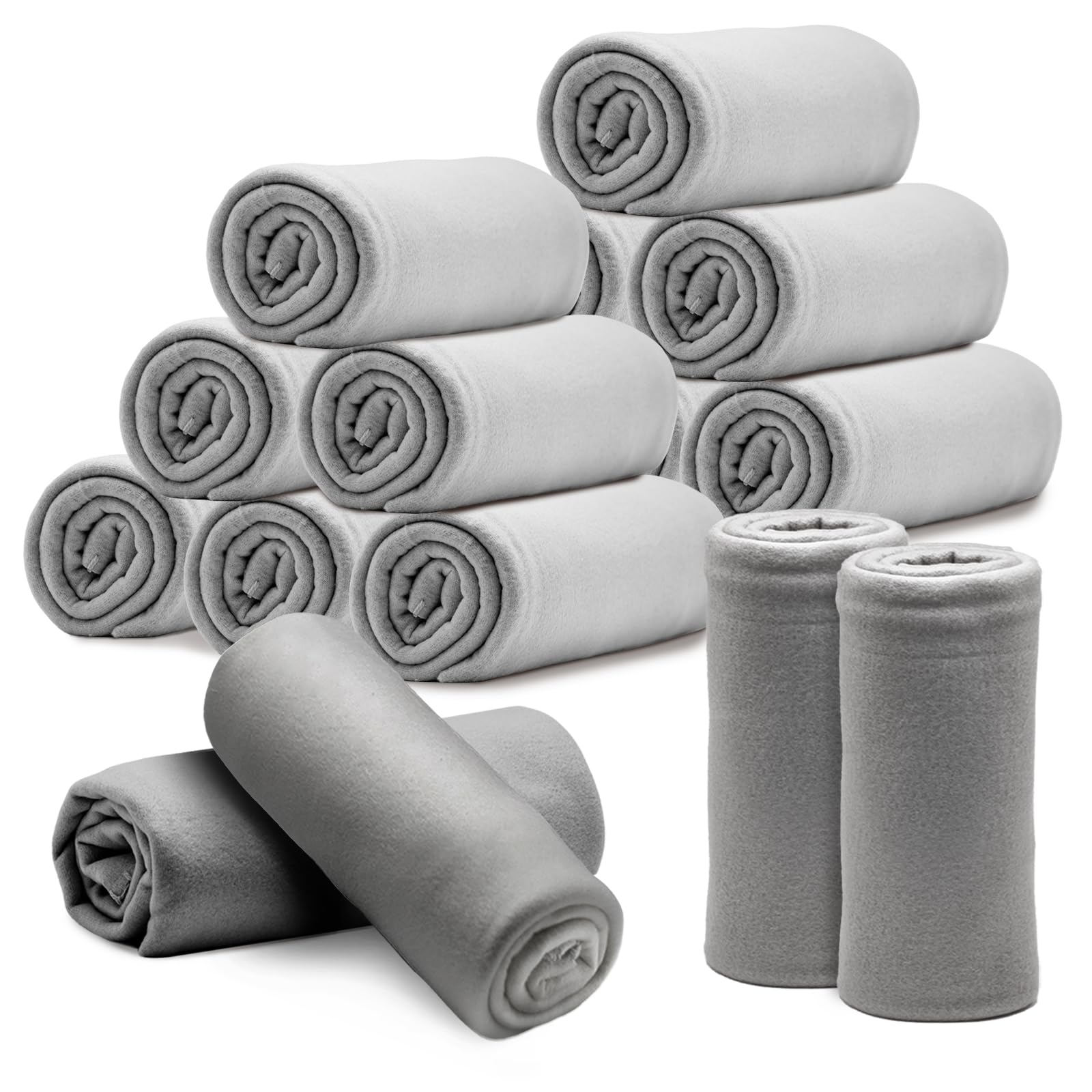 12-Pack Fleece Pet Throw Blankets – Bulk Soft Blankets for Dogs & Cats