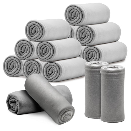 12-Pack Fleece Pet Throw Blankets – Bulk Soft Blankets for Dogs & Cats