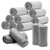 12-Pack Fleece Pet Throw Blankets – Bulk Soft Blankets for Dogs & Cats