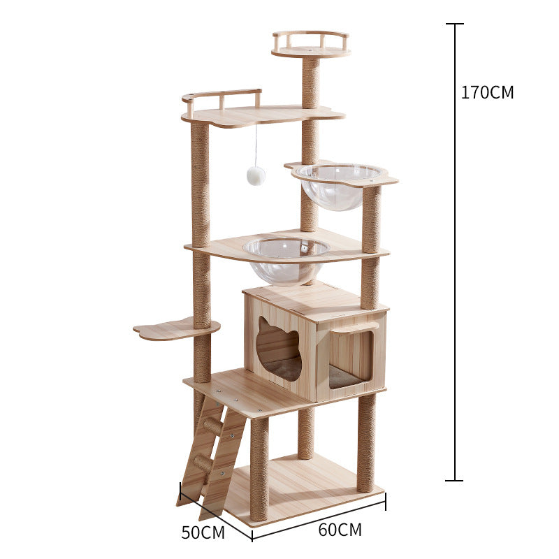 Cat Tree with Scratching Post, Nest & Climbing Frame