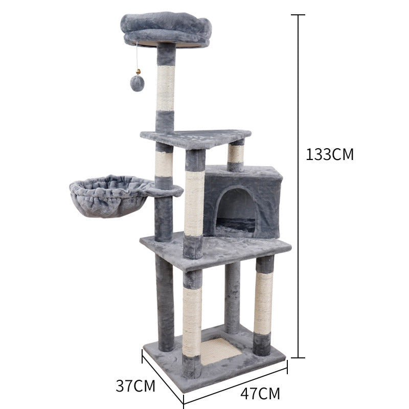 Multi-Level Wooden Cat Jumping Platform & Scratching Tower