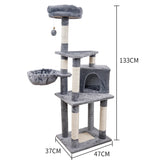 Multi-Level Wooden Cat Jumping Platform & Scratching Tower