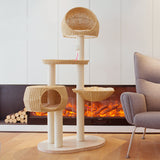 Premium Solid Wood Multi-Level Cat Tree – Luxury Cat Furniture