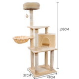 Multi-Level Wooden Cat Jumping Platform & Scratching Tower