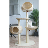 Premium Solid Wood Multi-Level Cat Tree – Luxury Cat Furniture
