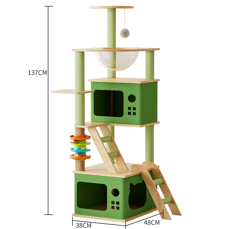 Cat Tree with Scratching Post, Nest & Climbing Frame