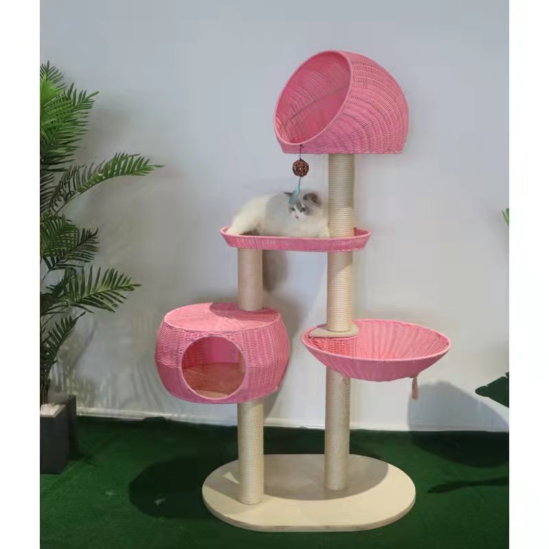 Premium Solid Wood Multi-Level Cat Tree – Luxury Cat Furniture